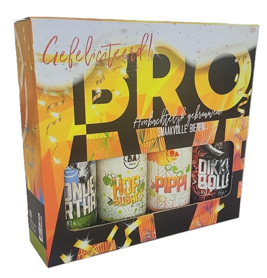 Fles Brouwerij Avereest Geschenkverpakking - 4 x 33 cl, bier van Brouwerij Avereest, op voorraad bij slijterij t Bockje in Bathmen