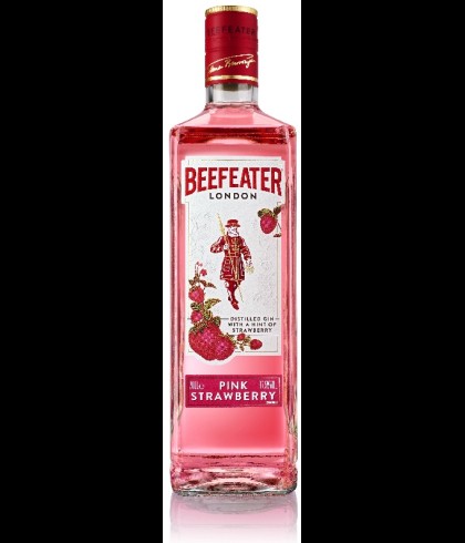 Fles Beefeater London Pink Gin, gin, op voorraad bij slijterij t Bockje in Bathmen