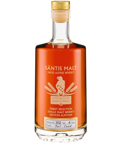 Fles Säntis Malt Edition Alpstein XVIII, whisky, op voorraad bij slijterij ’t Bockje in Bathmen