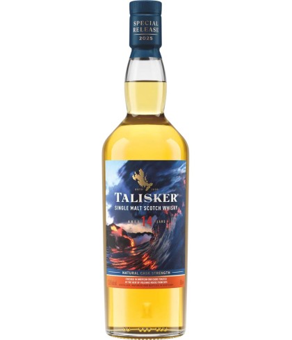 Fles Talisker 14 Years Old Molten Seas Special Release, single malt whisky van het eiland Skye, op voorraad bij slijterij t Bockje in Bathmen
