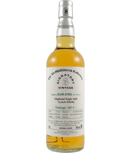 Fles Signatory Un-Chillfiltered Blair Athol 11 Years Old, single malt whisky, op voorraad bij slijterij t Bockje in Bathmen