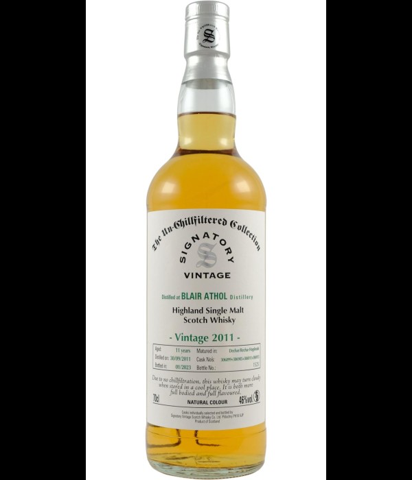 Signatory Un-Chillfiltered Collection Blair Athol 11 Years Old 2011 #306899+905+911+913 bij t Bockje in Bathmen
