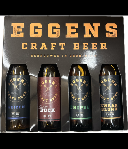 Eggens Craft Beer pakket met vier flesjes van 33 centiliter, op voorraad bij slijterij t Bockje in Bathmen
