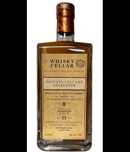 Fles The Whisky Cellar Benrinnes 11 Years Old, single malt whisky, op voorraad bij slijterij t Bockje in Bathmen