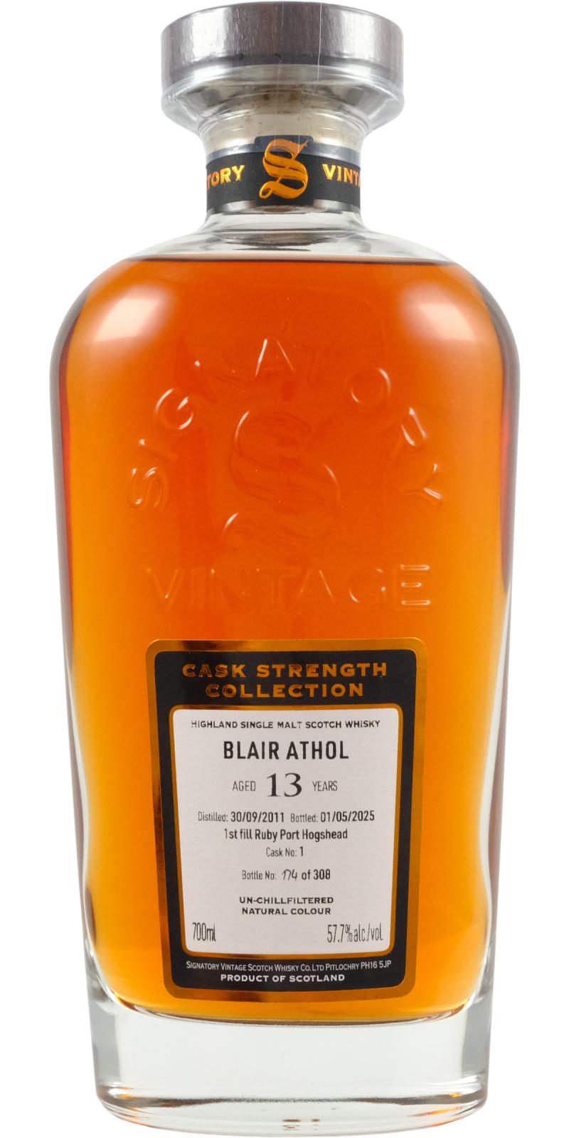 Fles Signatory Vintage Blair Athol 13 Years Old 2011, single malt whisky, op voorraad bij slijterij t Bockje in Bathmen