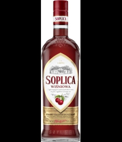 Fles Soplica Wisniowa Kersen Likeur, wodka, op voorraad bij slijterij t Bockje in Bathmen