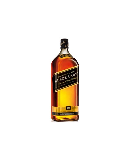Fles blended Scotch van Johnnie Walker, op voorraad bij slijterij t Bockje in Bathmen