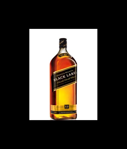 Fles blended Scotch van Johnnie Walker, op voorraad bij slijterij t Bockje in Bathmen