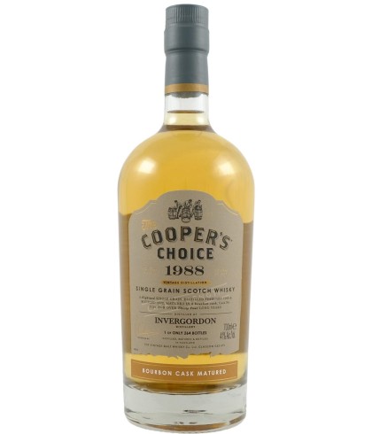 Fles Cooper’s Choice Invergordon 34 Years Old 1988, single malt whisky, op voorraad bij slijterij t Bockje in Bathmen