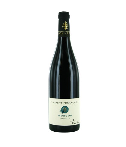 Fles Laurent Perrachon Morgon A.C. Corcelette, wijn bij slijterij t Bockje in Bathmen