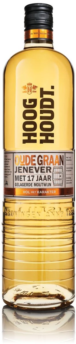 Fles Hooghoudt Oude Graan Jenever met 17 jaar gelagerde moutwijn, jenever van Hooghoudt, op voorraad bij slijterij t Bockje in Bathmen