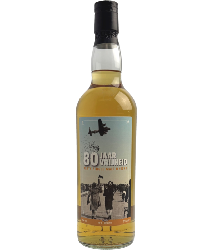 Fles Bevrijdings Whisky 80 Jaar Vrijheid, whisky, op voorraad bij slijterij t Bockje in Bathmen