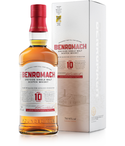 Fles Benromach 10 Years Old, whisky, op voorraad bij slijterij t Bockje in Bathmen
