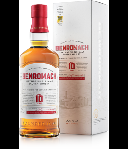 Fles Benromach 10 Years Old, whisky, op voorraad bij slijterij t Bockje in Bathmen