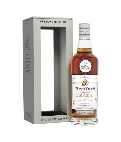 Fles Distillery Label Mortlach 25 Years Old, single malt whisky, op voorraad bij slijterij t Bockje in Bathmen