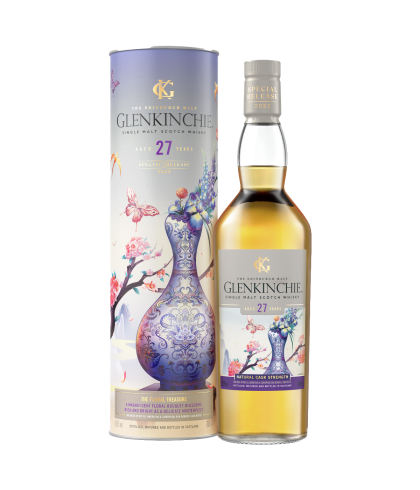 Fles Glenkinchie 27 Years The Floral Treasure, single malt whisky, op voorraad bij slijterij t Bockje in Bathmen