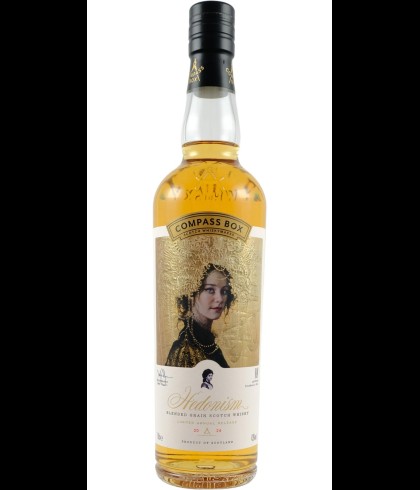 Fles Compass Box Hedonism 2024, single malt whisky, op voorraad bij slijterij t Bockje in Bathmen