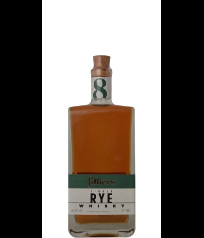 Fles Filliers Single Rye Whisky 8 Years Old, single malt whisky, op voorraad bij slijterij t Bockje in Bathmen