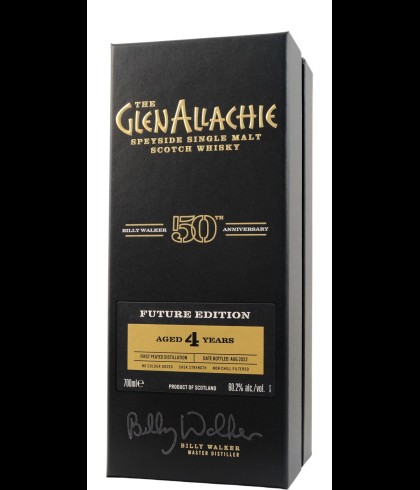 Fles GlenAllachie 4 Years Old Future Edition Peated, single malt whisky, op voorraad bij slijterij t Bockje in Bathmen