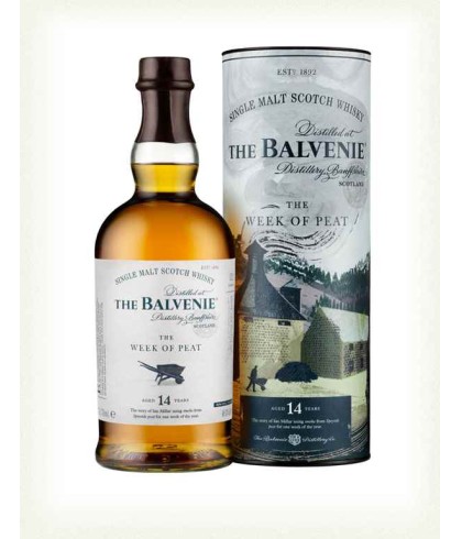 Fles The Balvenie 14 Years Old The Week of Peat, single malt whisky, op voorraad bij slijterij t Bockje in Bathmen