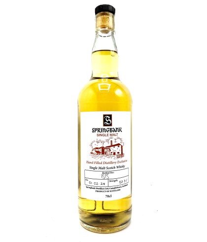 Fles Springbank Handfilled Distillery Exclusive 24 57,7%, whisky, bij slijterij ’t Bockje in Bathmen
