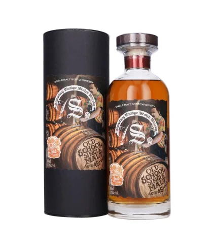 Fles Signatory Old School 45 Years Old Single Malt Whisky, enkel vat gebotteld door Signatory Vintage, op voorraad bij slijterij t Bockje in Bathmen
