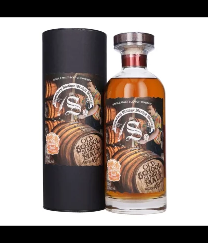 Fles Signatory Old School 45 Years Old Single Malt Whisky, enkel vat gebotteld door Signatory Vintage, op voorraad bij slijterij t Bockje in Bathmen