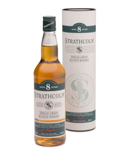Fles Strathcolm Single Grain 8 Years Old, whisky, op voorraad bij slijterij t Bockje in Bathmen