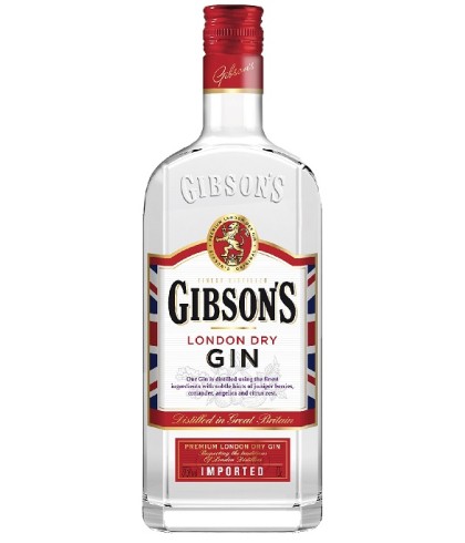 Fles Gibson's London Dry Gin, gin, op voorraad bij slijterij t Bockje in Bathmen