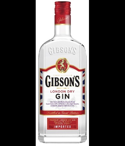 Fles Gibson's London Dry Gin, gin, op voorraad bij slijterij t Bockje in Bathmen