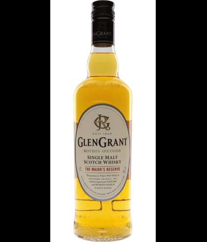 Fles Glen Grant The Major's Reserve Pure Highland Single Malt Whisky, whisky, op voorraad bij slijterij ’t Bockje in Bathmen