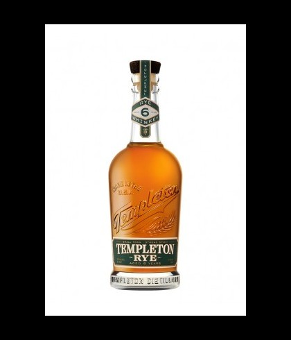 Fles Templeton Rye 6 Years Old, Amerikaanse roggewhiskey, op voorraad bij slijterij t Bockje in Bathmen