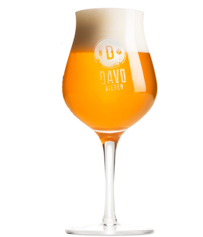 DAVO bierglas op voet, glas bij t Bockje in Bathmen