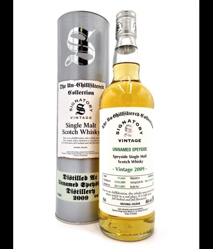 Fles Signatory 2009 Unnamed Speyside Un-chillfiltered Collection, whisky, op voorraad bij slijterij t Bockje in Bathmen
