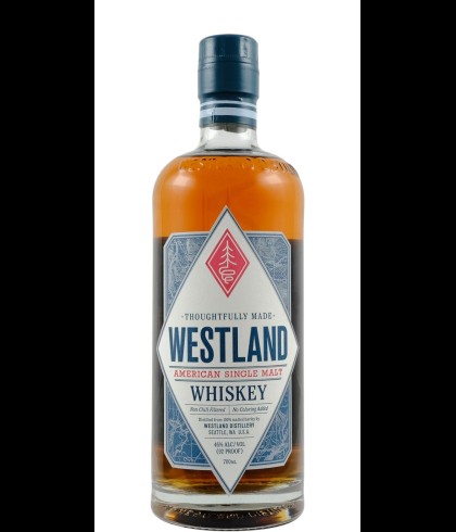 Fles Westland Thoughtfully Made American Single Malt Whiskey, whisky, op voorraad bij slijterij t Bockje in Bathmen