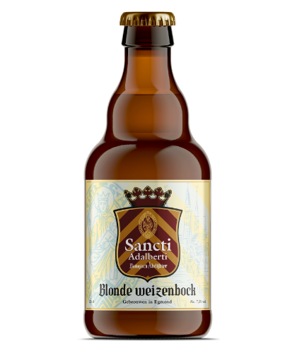 Fles Sancti Adalberti Blonde Weizenbock, bier van Sancti Adalberti, bij slijterij t Bockje in Bathmen