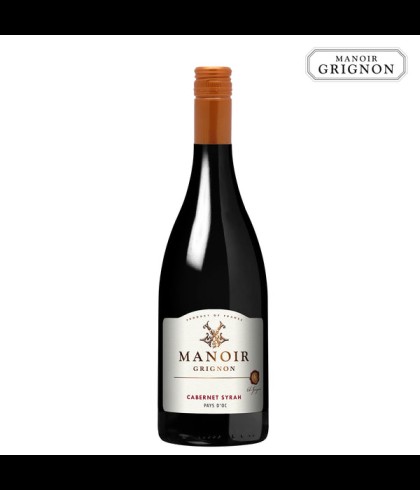 Fles Manoir Grignon Cabernet Syrah, wijn, op voorraad bij slijterij t Bockje in Bathmen