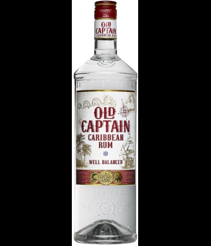 Fles Old Captain Rum Wit, rum, op voorraad bij slijterij t Bockje in Bathmen