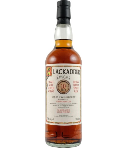 Fles Blackadder Balblair 2012, single malt whisky, op voorraad bij slijterij t Bockje in Bathmen