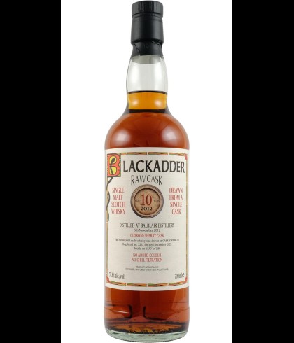 Fles Blackadder Balblair 2012, single malt whisky, op voorraad bij slijterij t Bockje in Bathmen