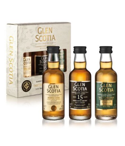 Fles Glen Scotia Miniature Giftpack, whisky, op voorraad bij slijterij t Bockje in Bathmen