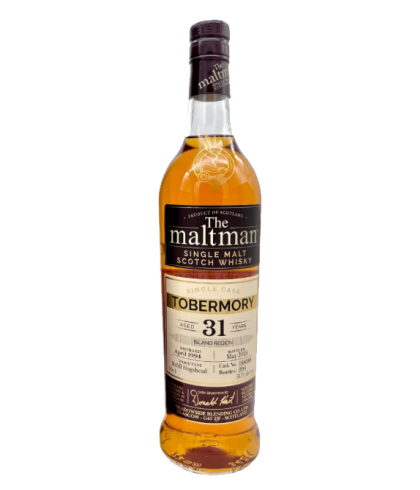Fles The Maltman Tobermory 31 Years Old 1994, enkel vat gebotteld door The Maltman uit Glasgow, op voorraad bij slijterij t Bockje in Bathmen