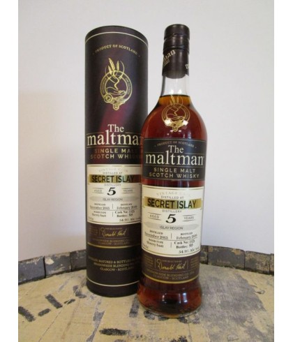 Fles SECRET ISLAY 2013 5 Years old, whisky, op voorraad bij slijterij t Bockje in Bathmen