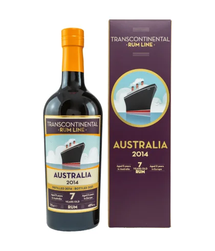 Fles Transcontinental Rum Australia 2014, rum, op voorraad bij slijterij t Bockje in Bathmen