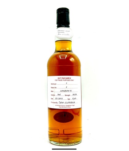 Fles geturfde Campbeltown single malt van Longrow, op voorraad bij slijterij t Bockje in Bathmen