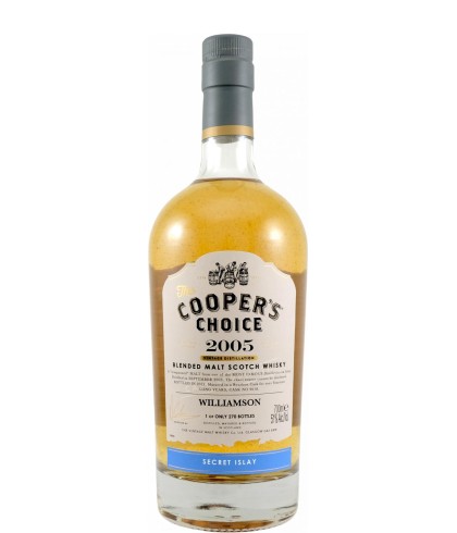 Fles Cooper’s Choice Williamson 15 Years Old #800100, single malt whisky, op voorraad bij slijterij t Bockje in Bathmen