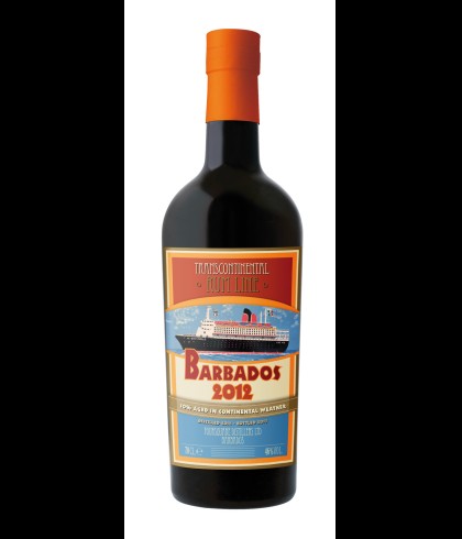 Fles Transcontinental Rum Barbados 2012, rum, op voorraad bij slijterij t Bockje in Bathmen