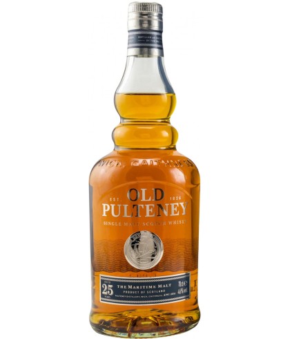 Fles Old Pulteney The Maritime Malt 25 Years Old, whisky, bij slijterij t Bockje in Bathmen