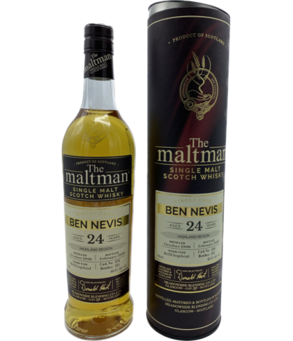 Fles The Maltman Ben Nevis 24Y, single malt whisky, op voorraad bij slijterij t Bockje in Bathmen