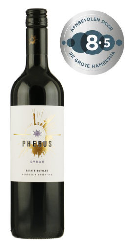 Fles Phebus Syrah Mendoza, wijn, bij slijterij ’t Bockje in Bathmen